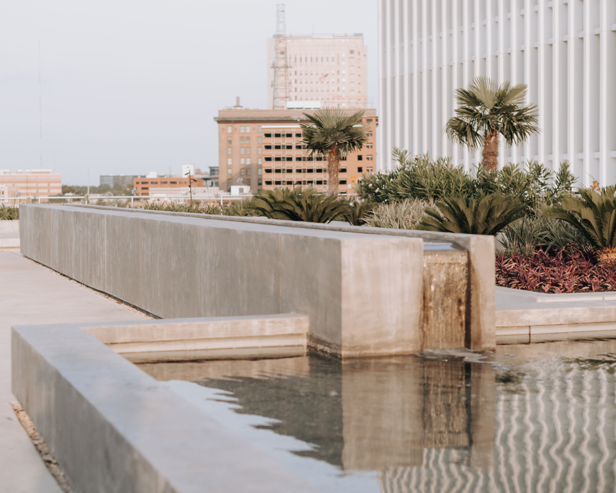 Downtown Houston rooftop view