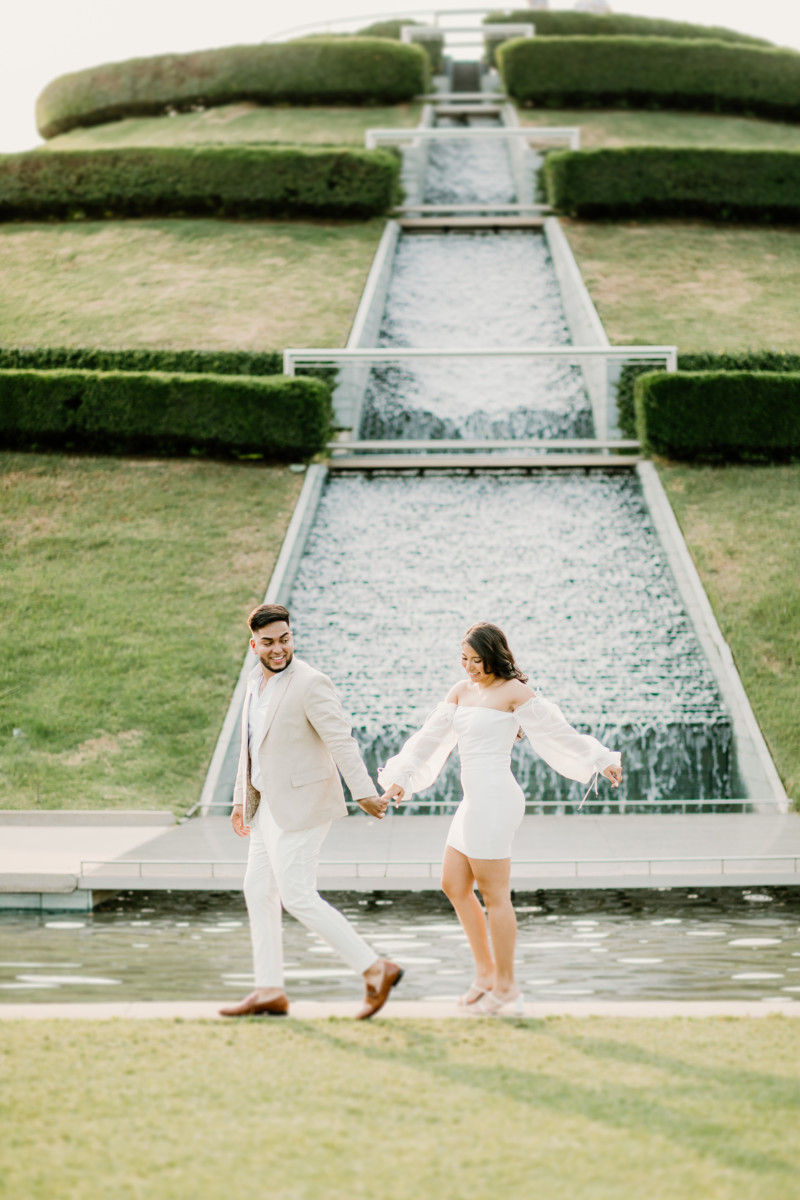Couple running through McGovern Boulevard