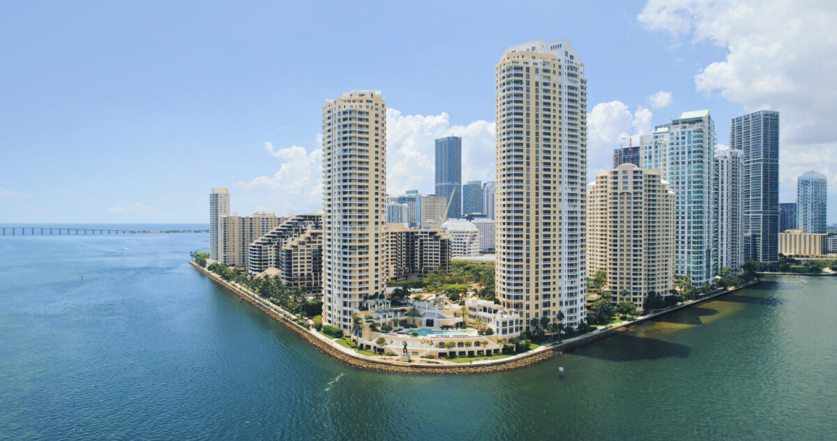 High rises on Brickell Key, Miami Florida 