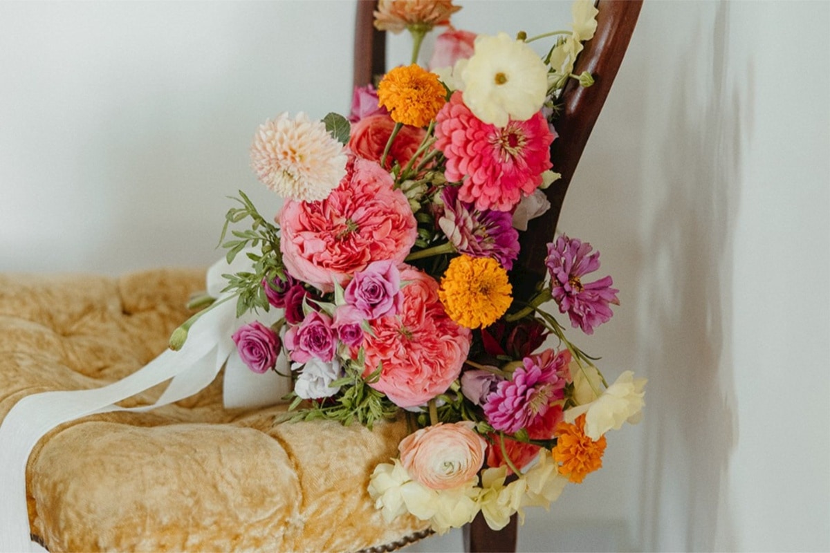 Flowers on a chair