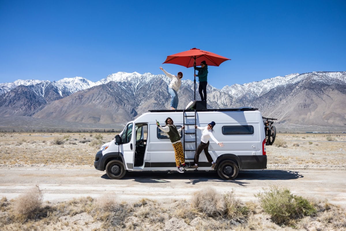 Converted Van with people on it