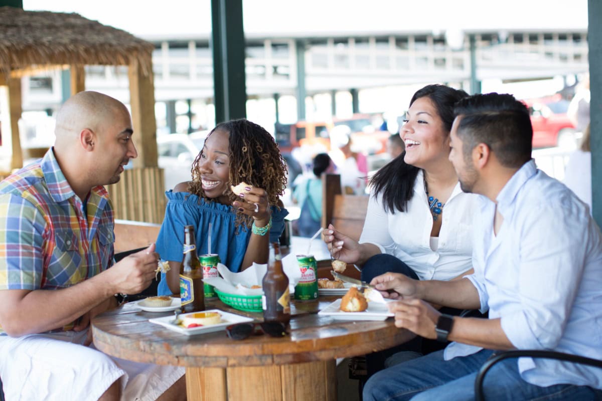 4 People sharing a meal 