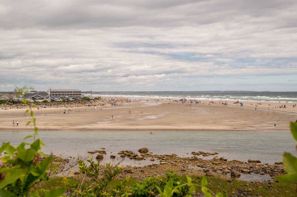 ogunquit maine beach on a cloudy day