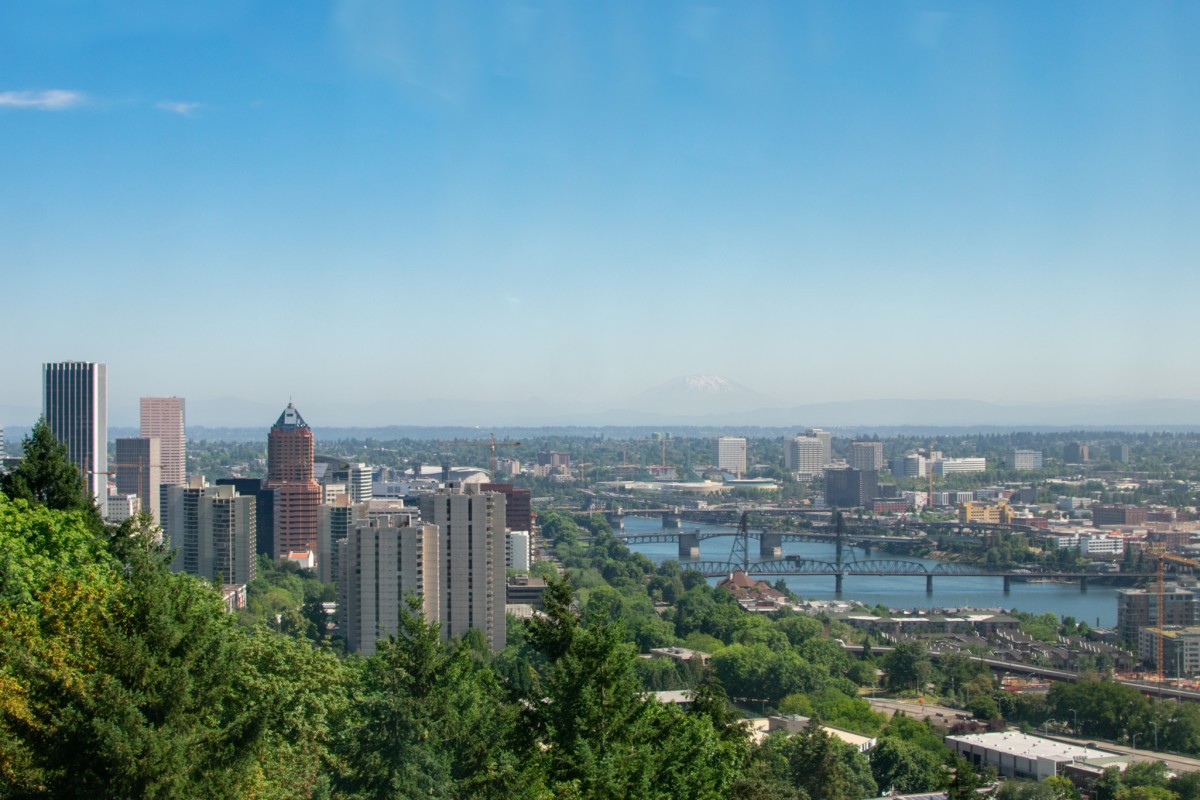 view of city of portland on sunny day