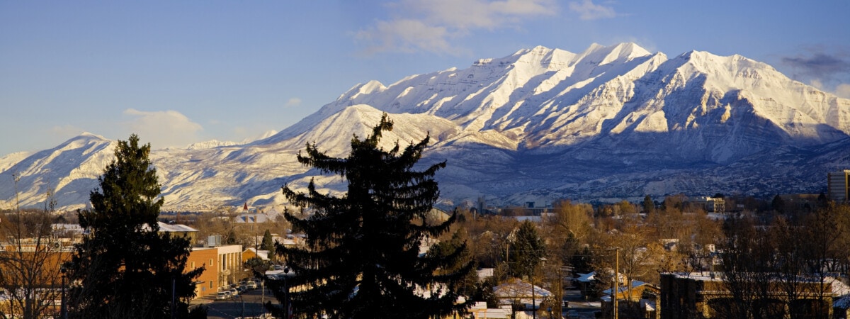 Provo, Utah Looking North to Mount Timpanogos.