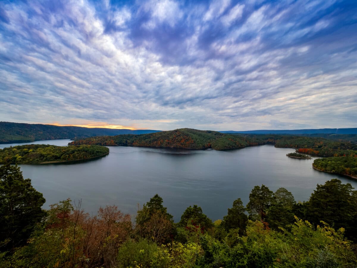 raystown lake in pennsyvlania on a cloudy day