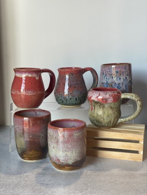 Assortment of Clay mugs