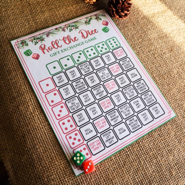 Roll the Dice game board