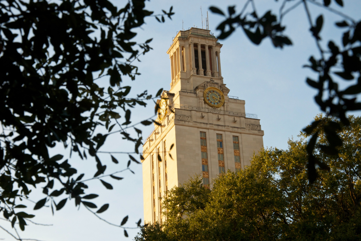 UT Tower from below