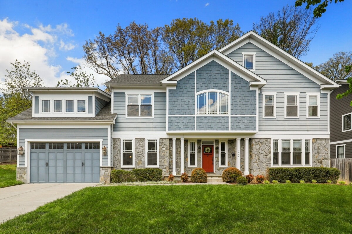 two story home with two toned facade in Vienna Virginia