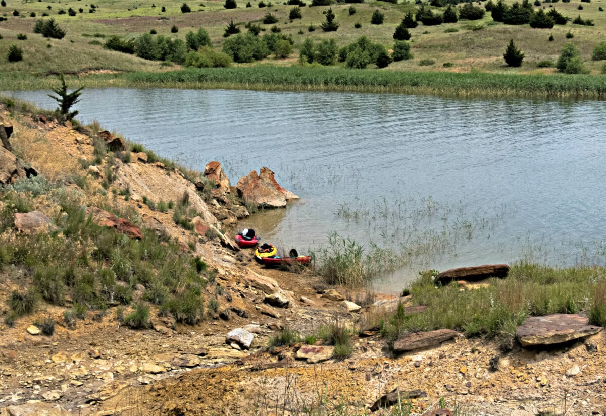 wilson lake with people on the shore