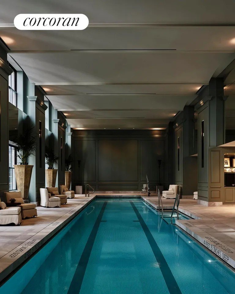 Interior, new york city apartment, luxury pool