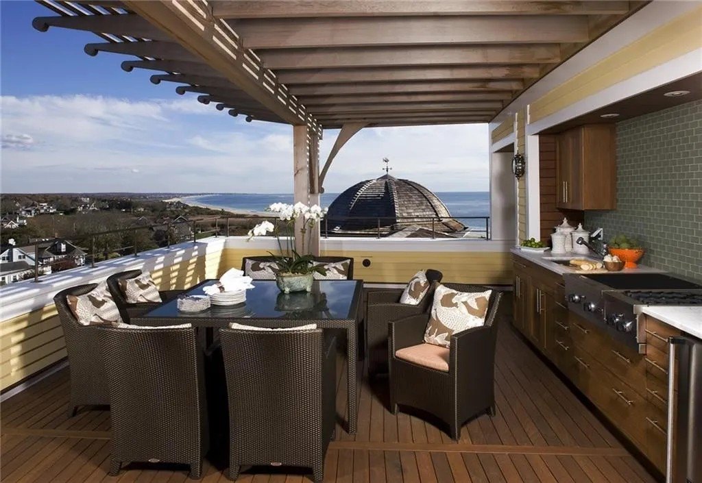 Outdoor space at the Penthouse on top of the Ocean House in Rhode Island where Taylor Swift and Travis Kelce may be getting married