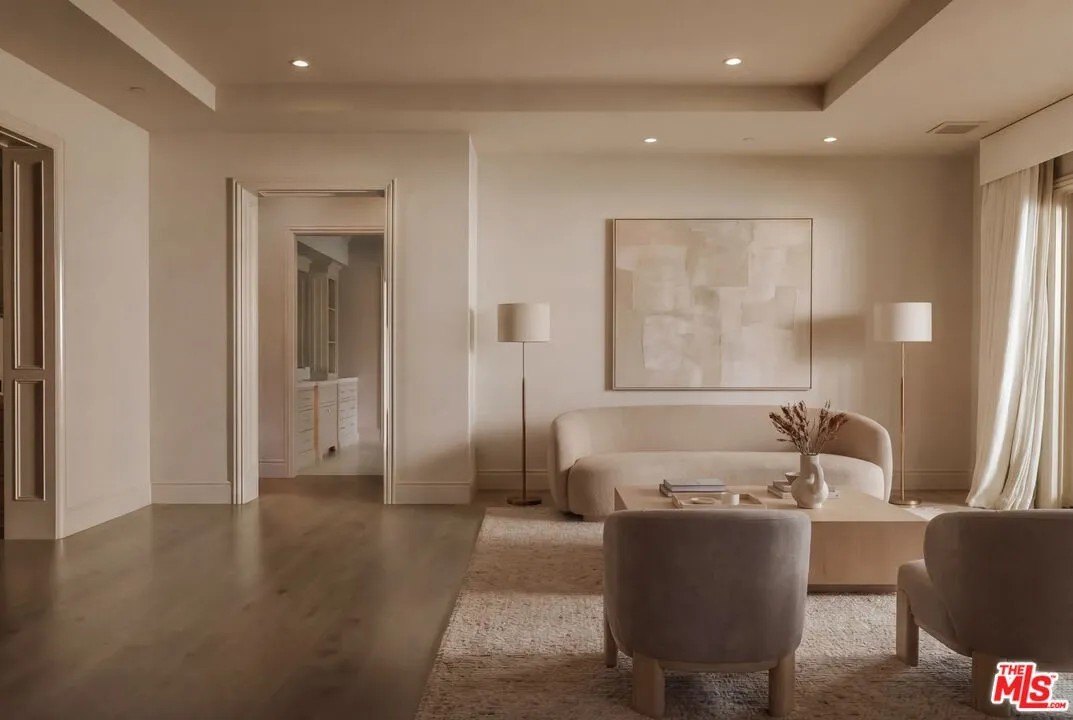 A muted toned room in a home in Hidden Hills California belonging to Kylie Jenner