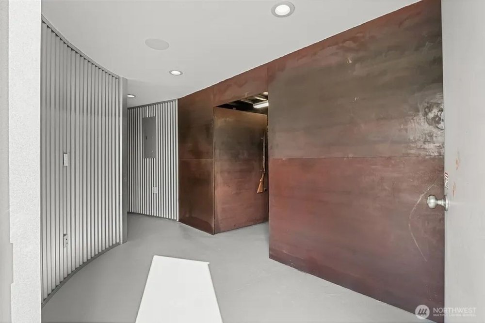 Walk-in gun vault in a silo of the 386.1-acre property in Odessa, WA, on sale for $895,000