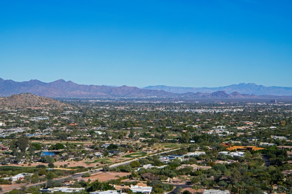 aerial view of phoenix landscape