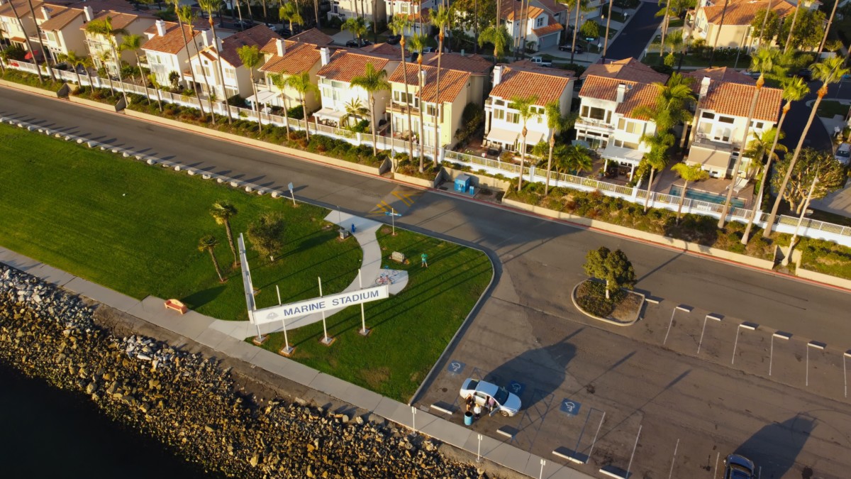 ariel view on park in long beach 