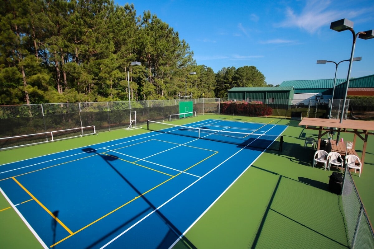 A pickleball court