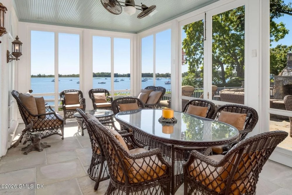 108 Cedar Cliff Rd, Riverside, CT 06878 Sunroom Dining and Lounge