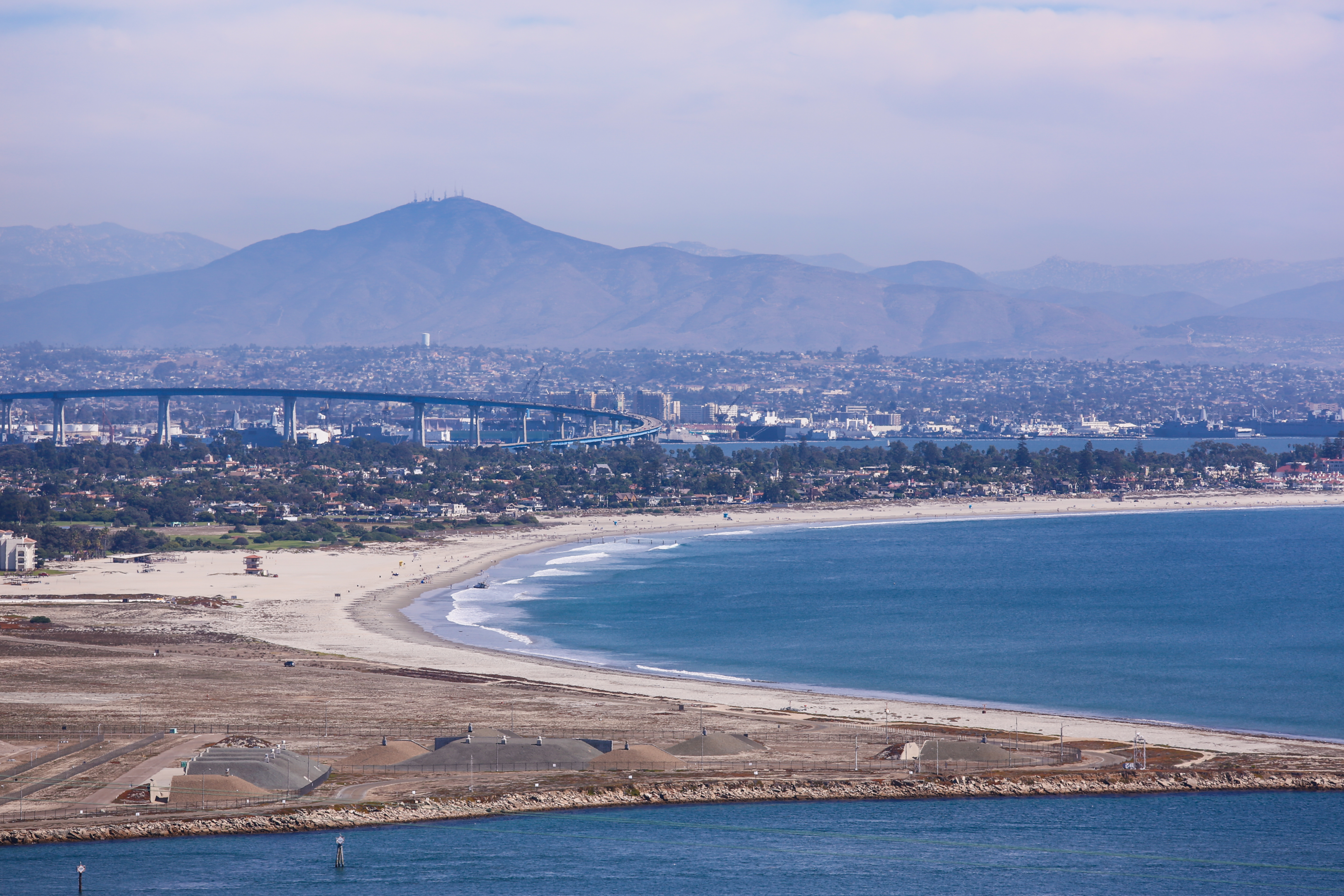 Coronado Beach and the Coronado Bridge and Chula Vista 