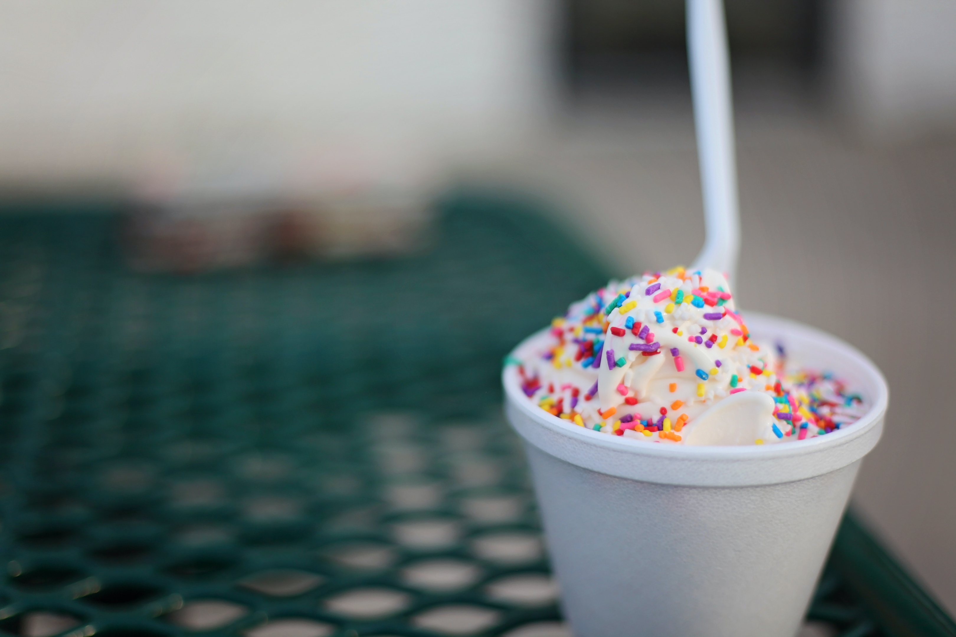 Cup of ice cream with sprinkles