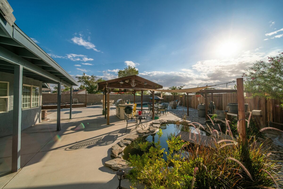 A backyard pond