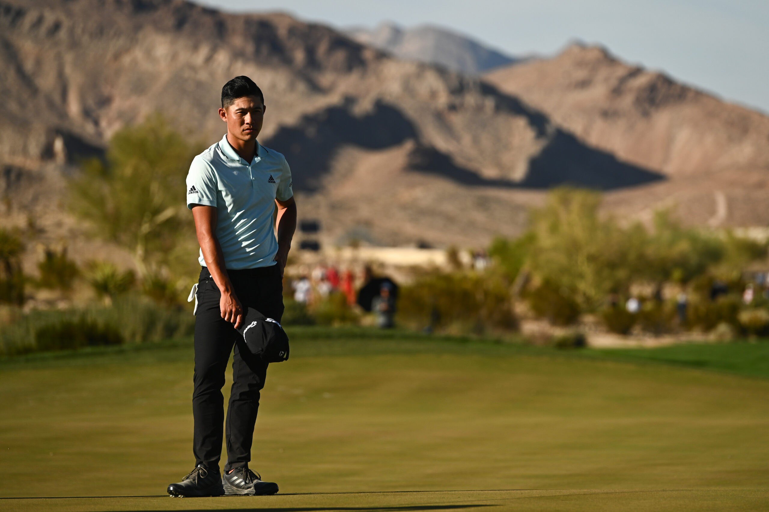 Collin Morikawa of the United States stands on the 18th green during the final round of THE CJ CUP