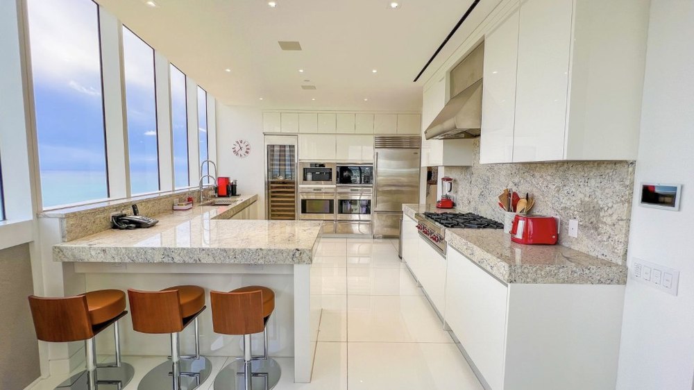 One of two kitchens in Bal Harbour condo