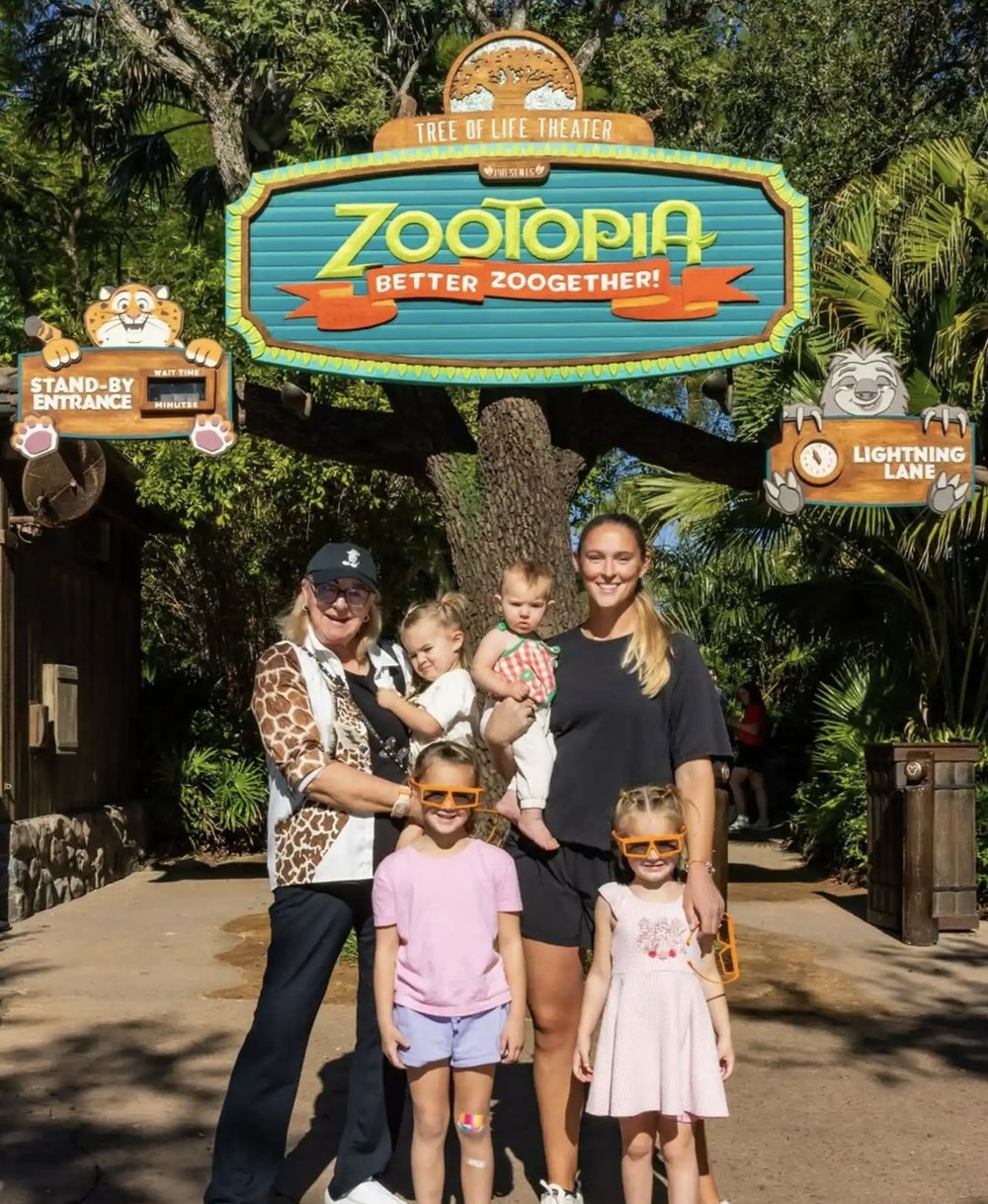 Kylie Kelce, her kids, and Donna Kelce at Disney