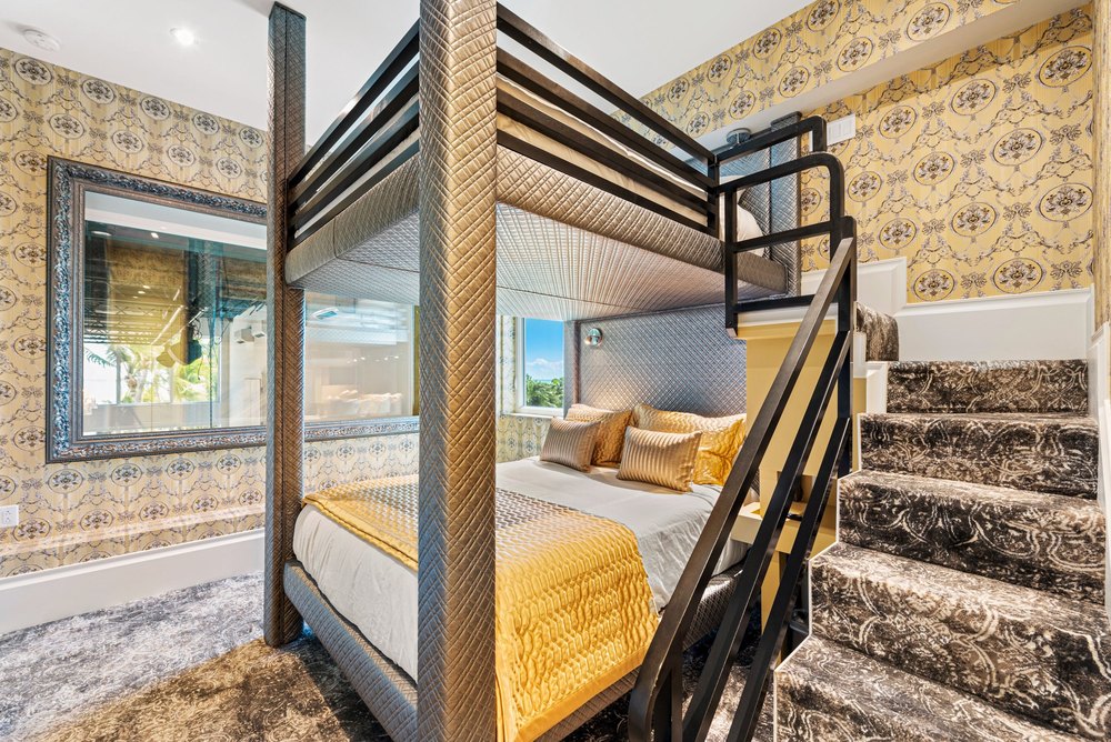 Bunk room at Chateau on the Ocean in Islamorada, FL, on sale for $24,995,000