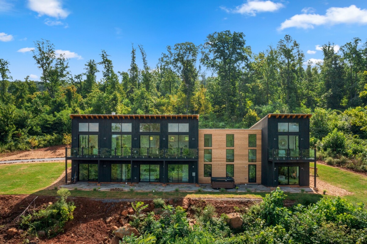 contemporary home in a rural area