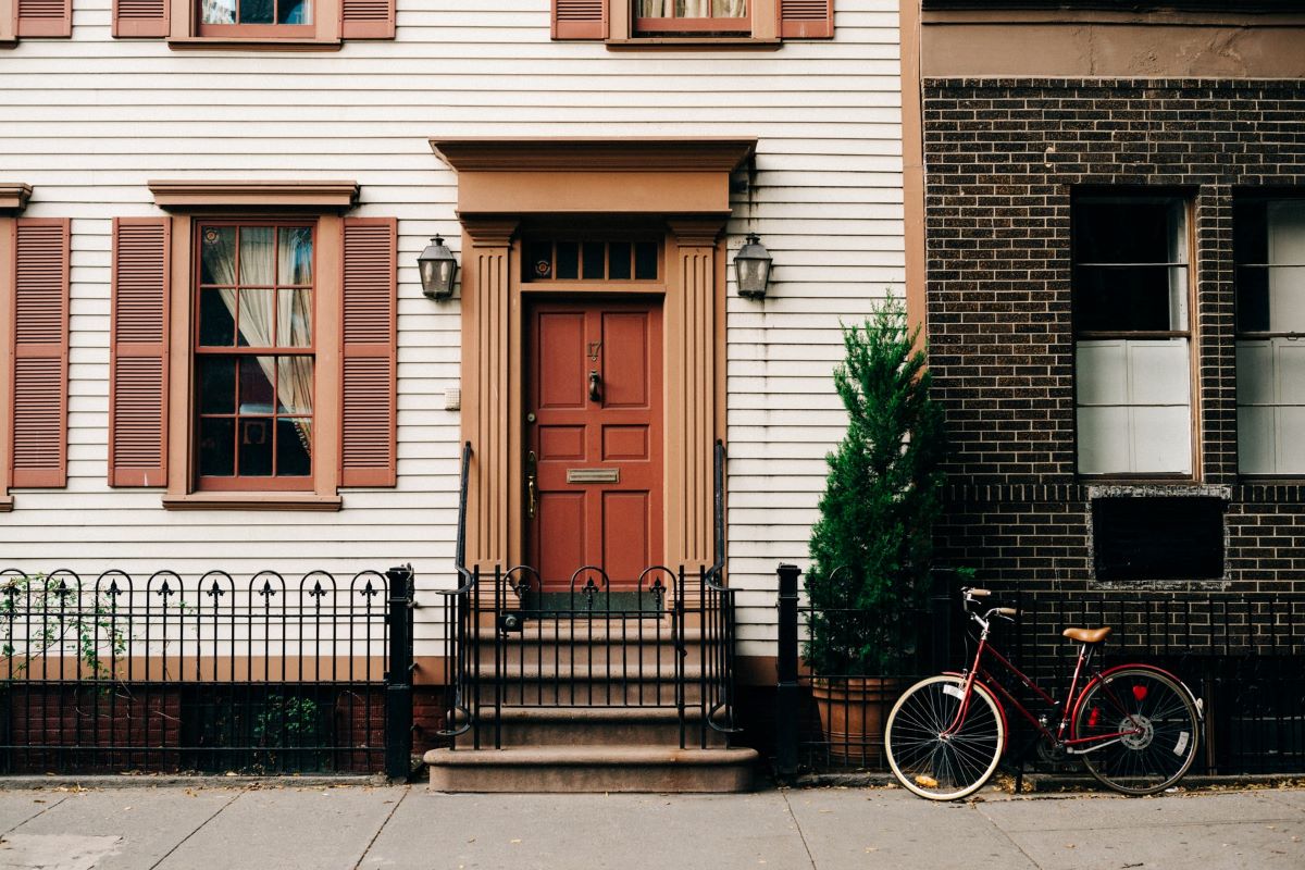 front door and window shutters