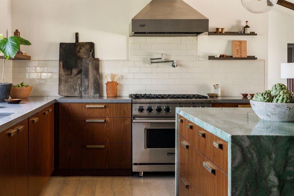 The kitchen in actress Malin Akerman home in Los Feliz California