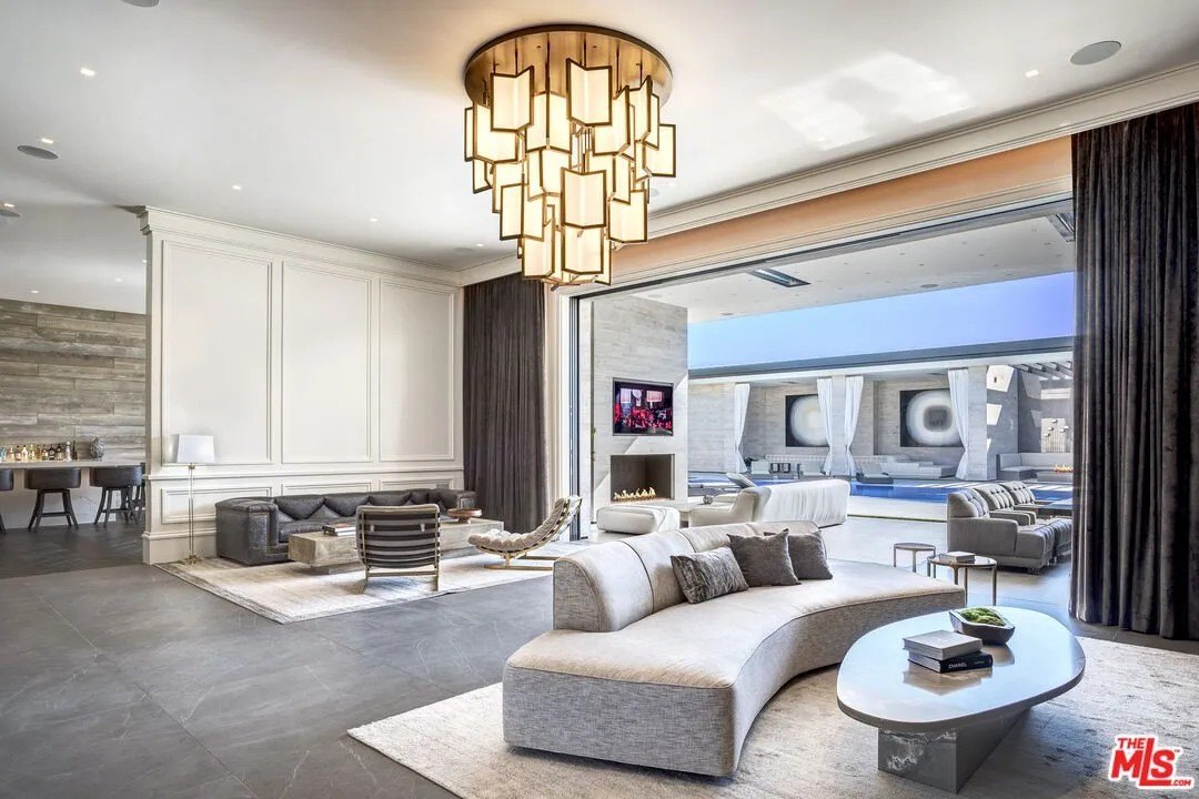 A chandelier in Kylie Jenner's California home in Holmby Hills