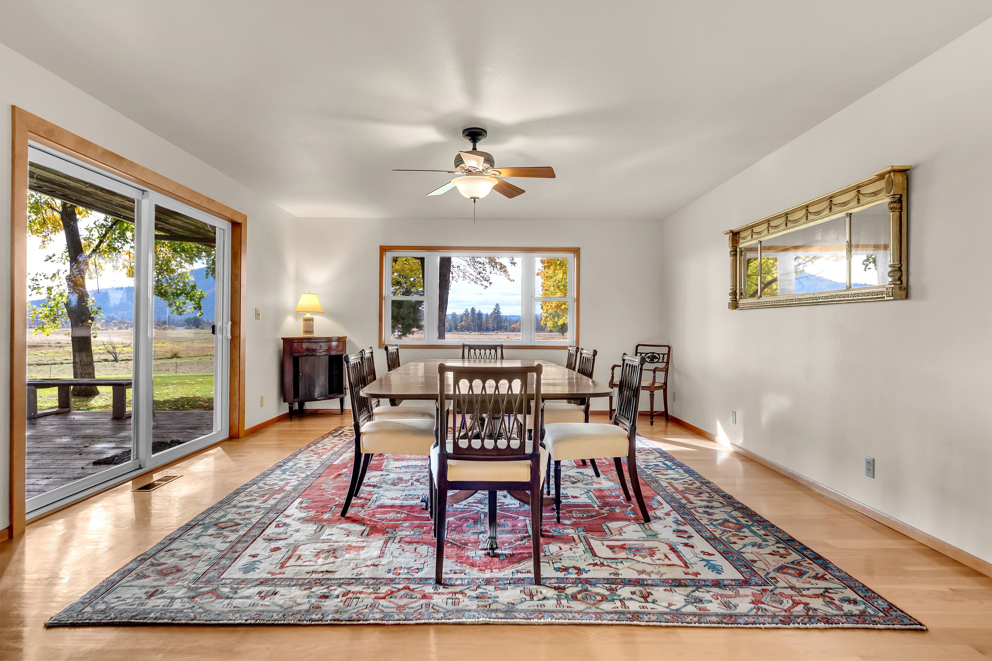 Dining room at a ranch in California belonging to billionaire Meg Whitman