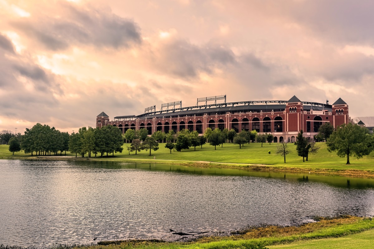 view of arlington texas with clouds
