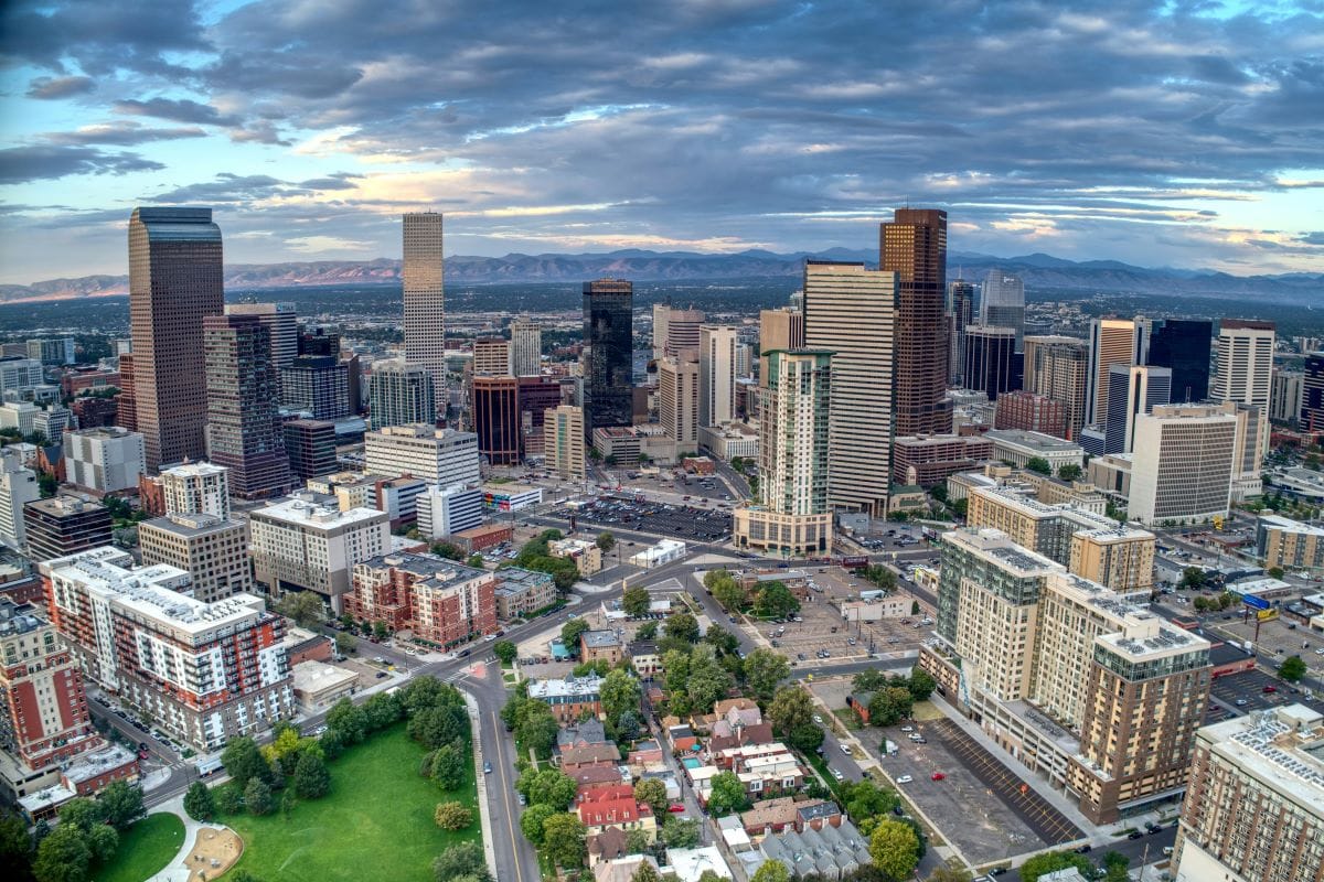 aerial view of denver co