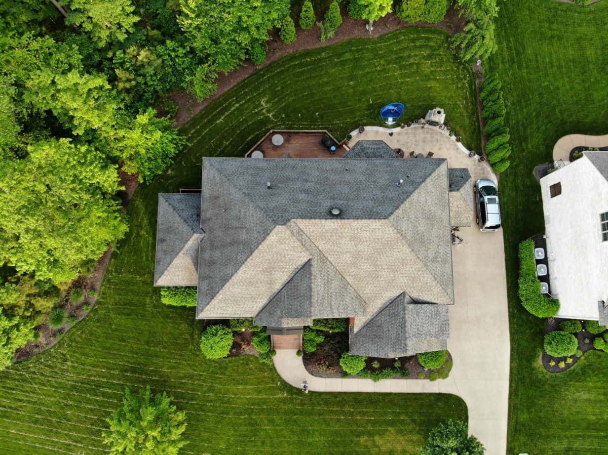 Ariel photo of home being appraised during a divorce