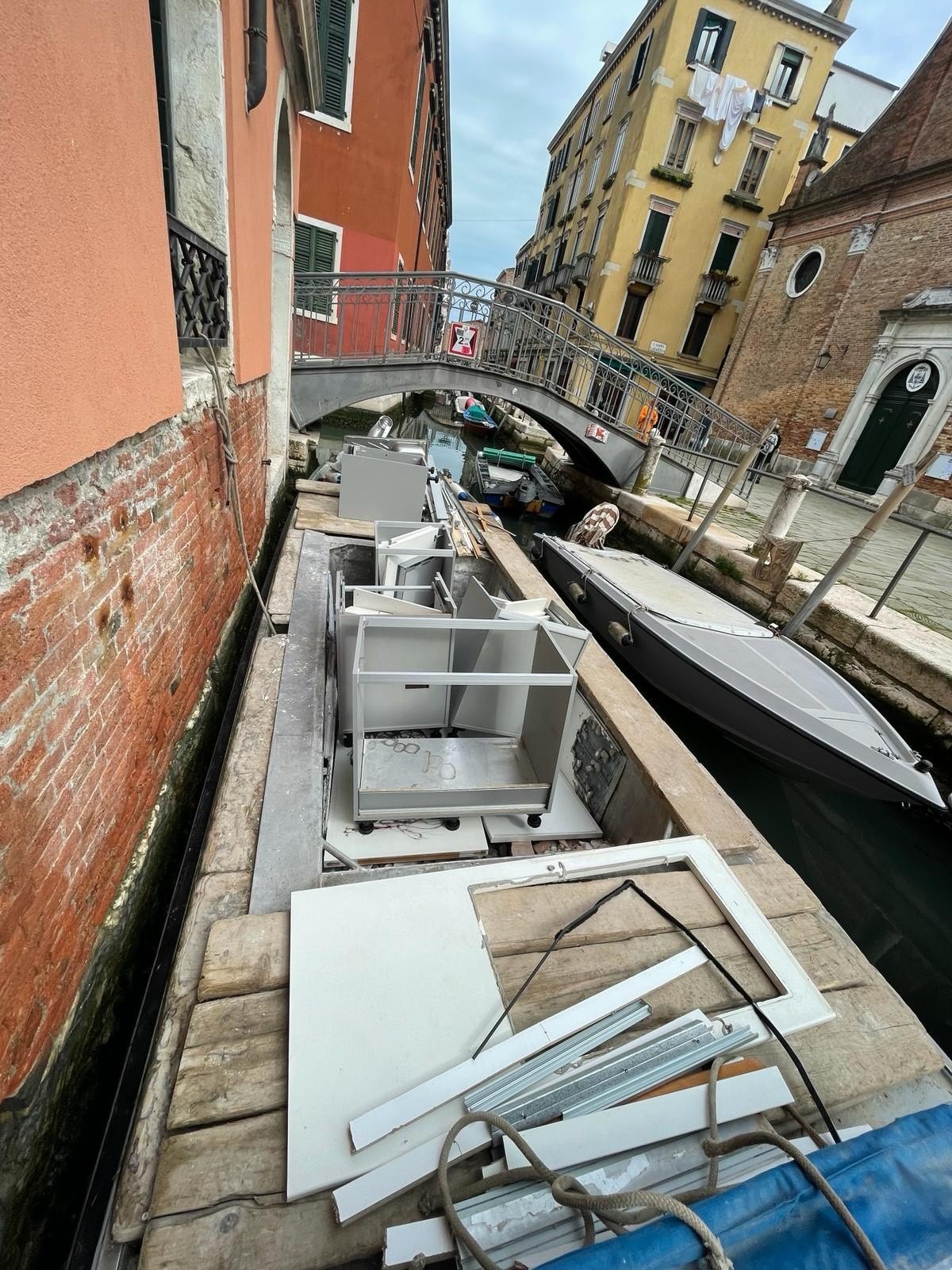 Items from Gabrovsky's apartment resting on a boat