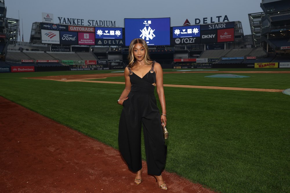 Tiffany Haddish attends as KAWS hosts private dinner on Yankee Stadium Field