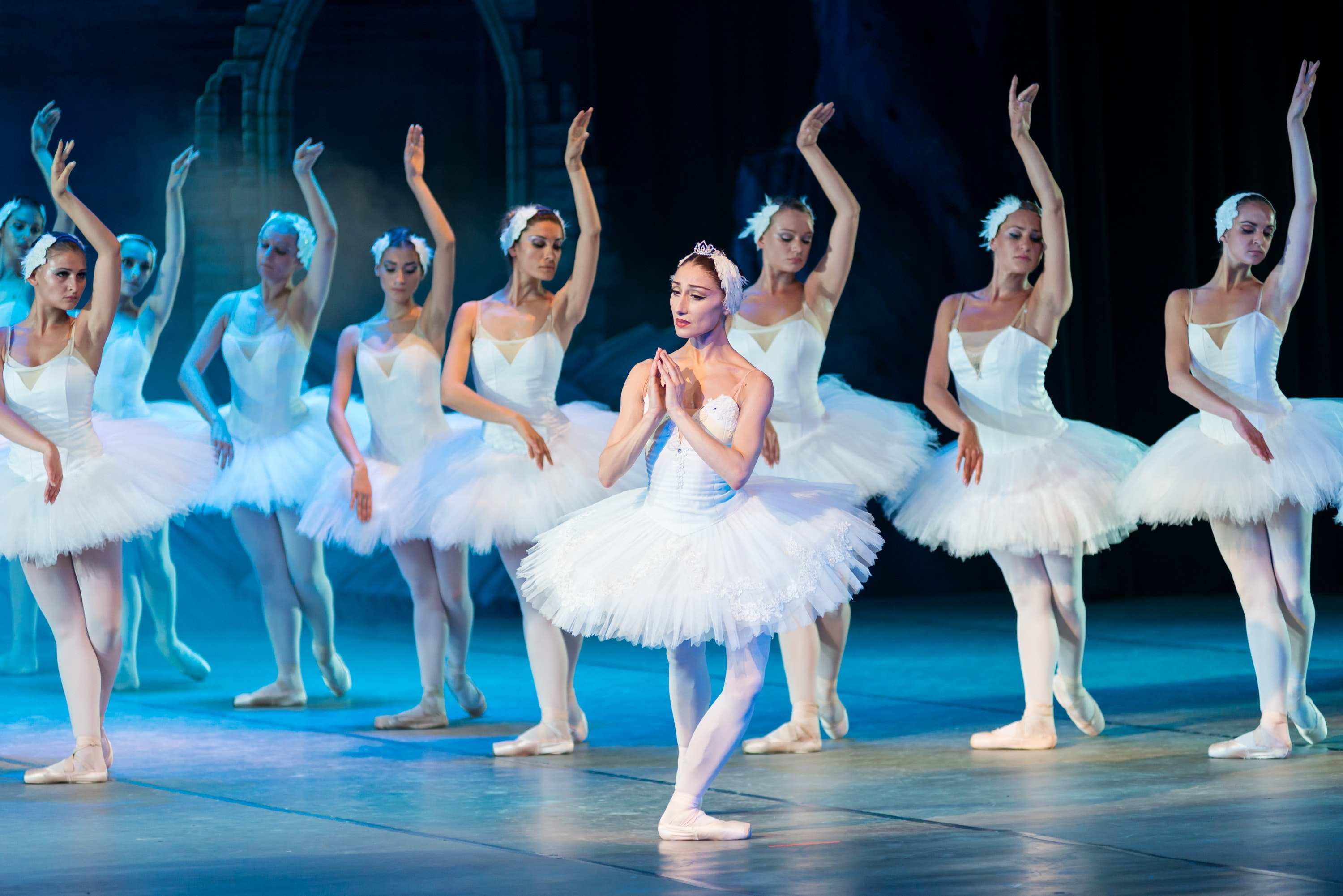 Women dancing ballet