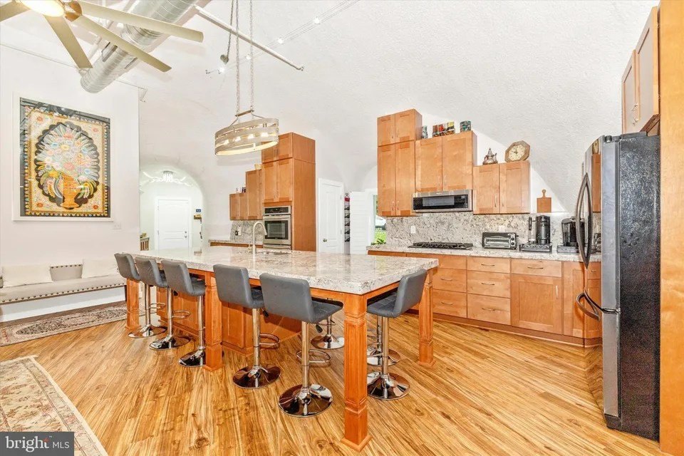 Kitchen of monolithic dome home in Smithsburg, MD, on sale for $1,149,000