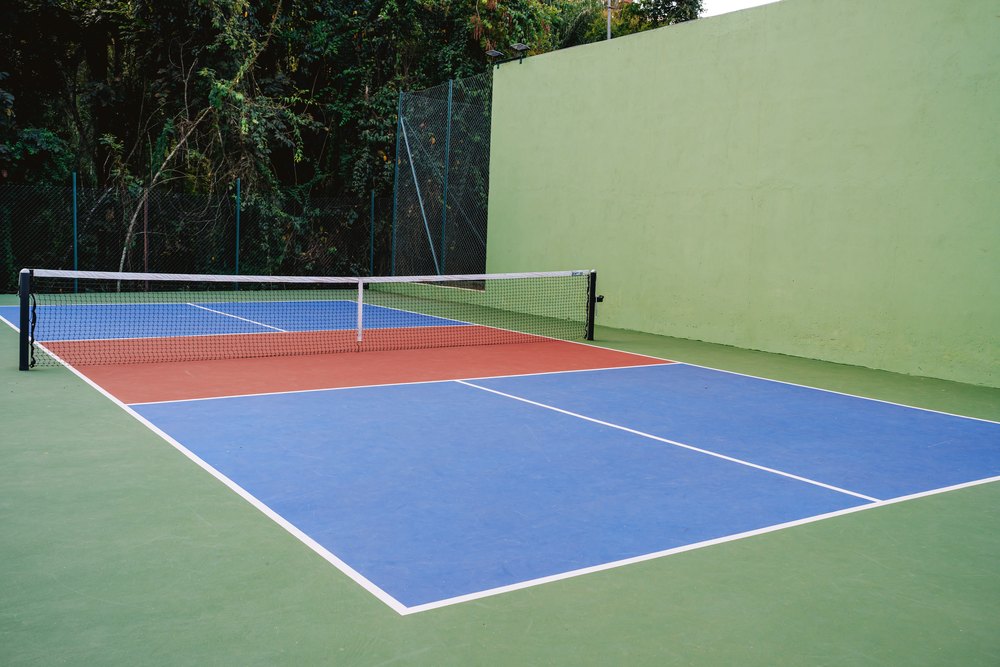Pickleball court without people