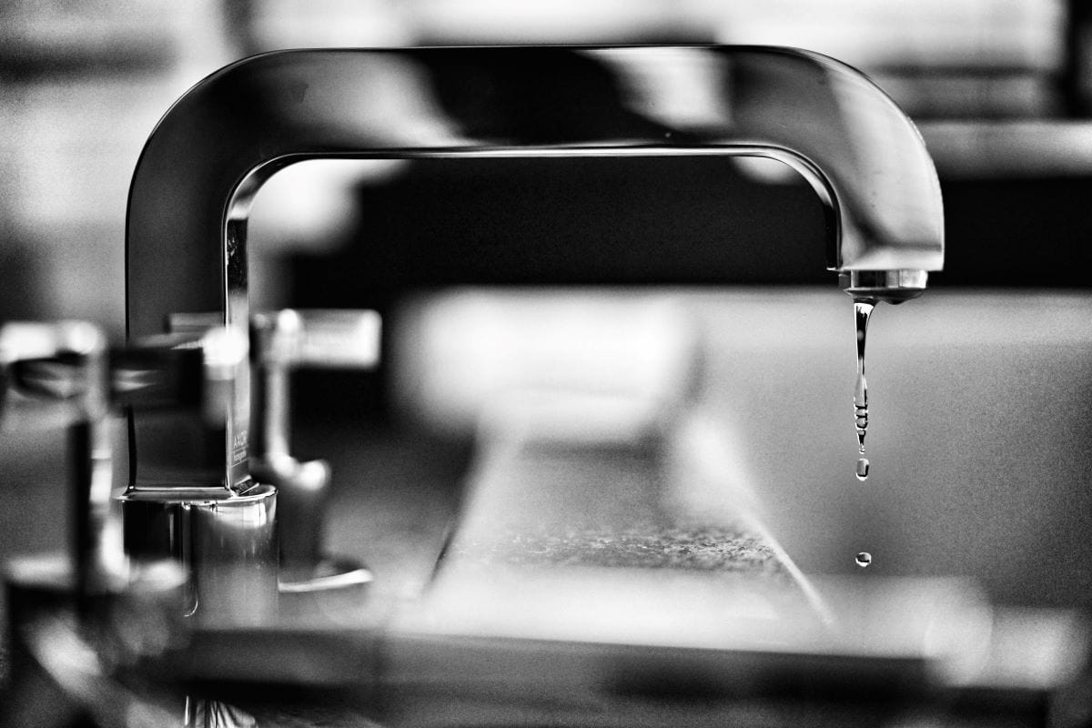 black and white faucet