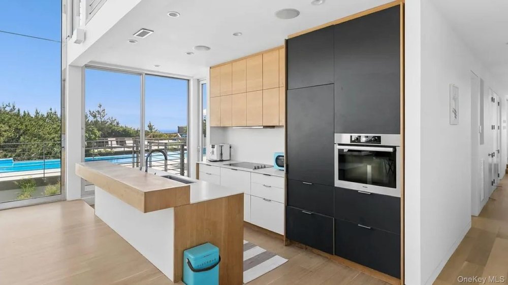 Kitchen of Crest House in Cherry Grove, NY, on sale for $3,995,000