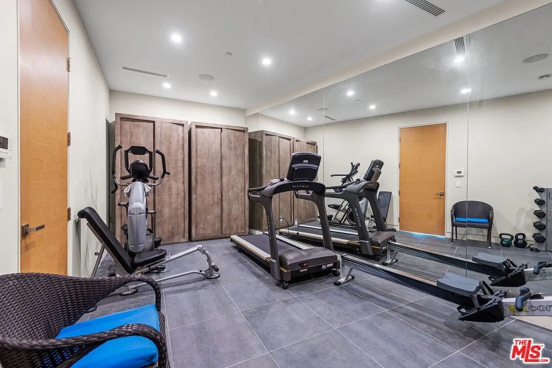 The gym in '50 Shades of Grey' Author EL James Los Angeles home