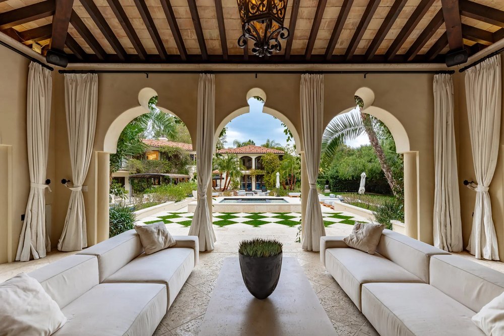 Kris Jenner's Mediterranean-style mansion boasts a stunning backyard and pool area.