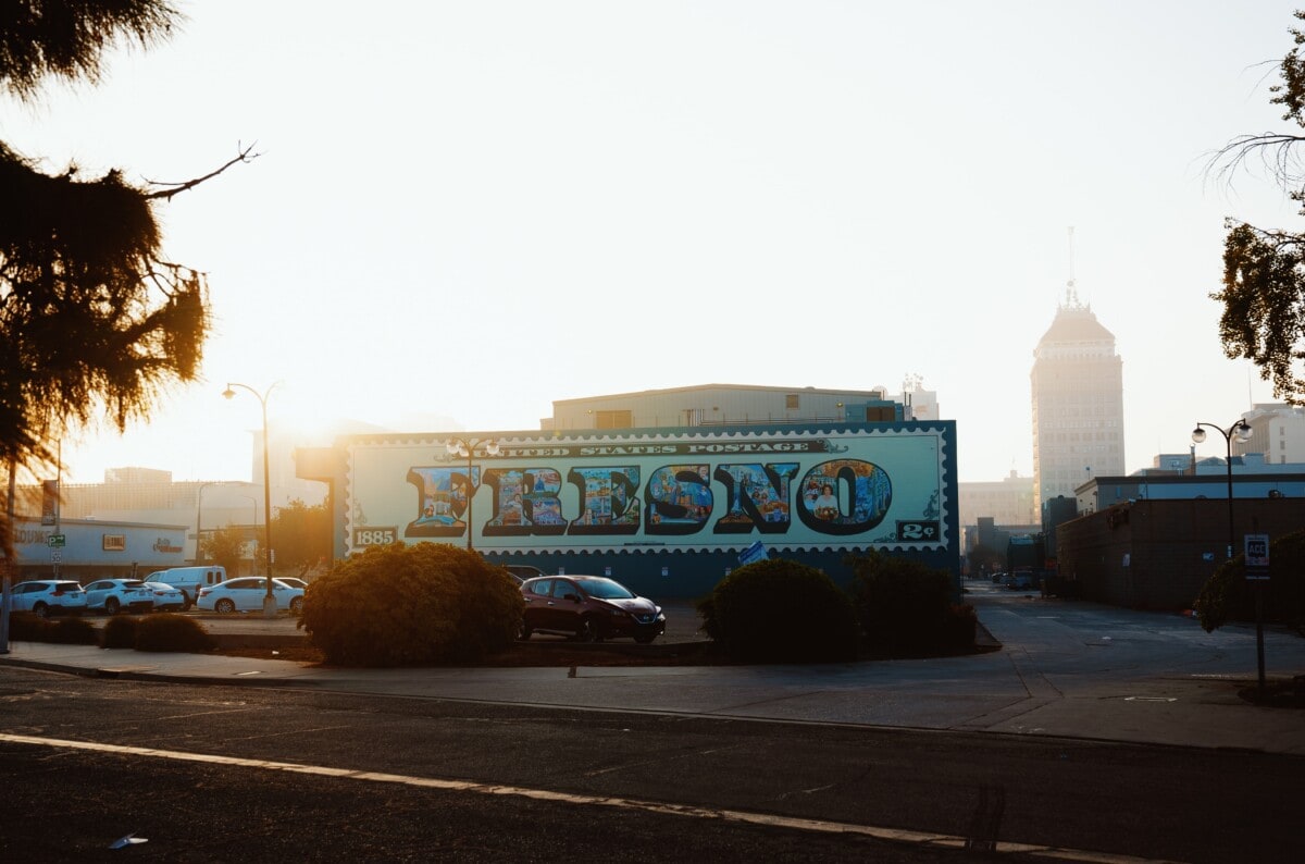 fresno california sign on a building