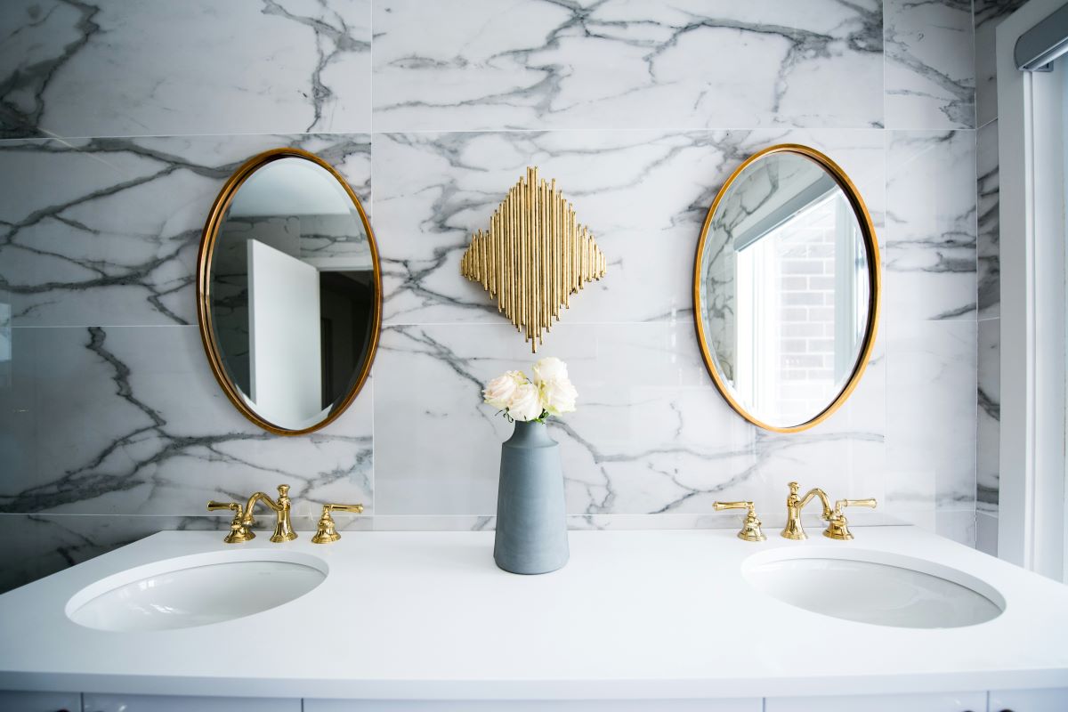 gold trimmed mirrors