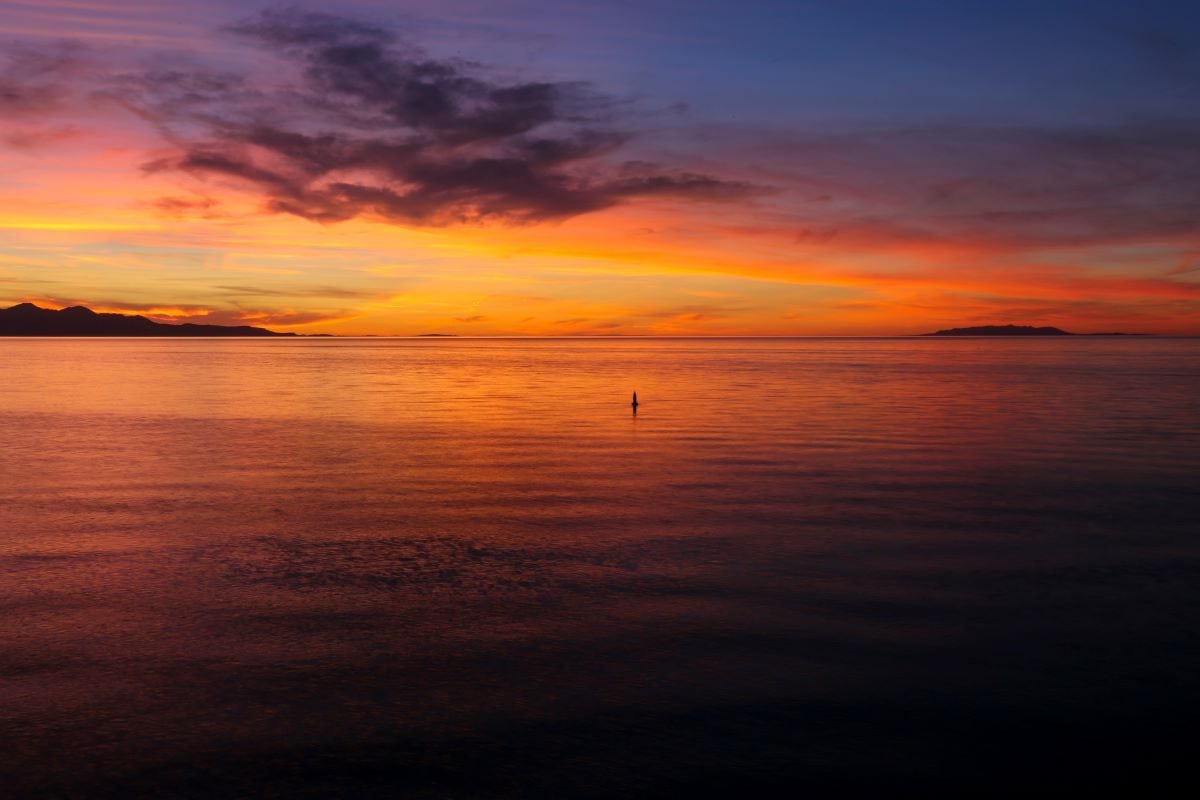 great salt lake at sunset